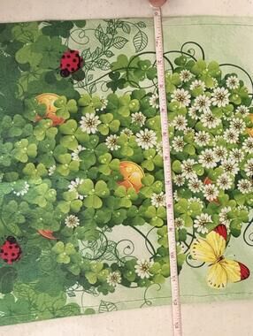 Decorative Welcome Garden Flag with Clover and Butterfly Design